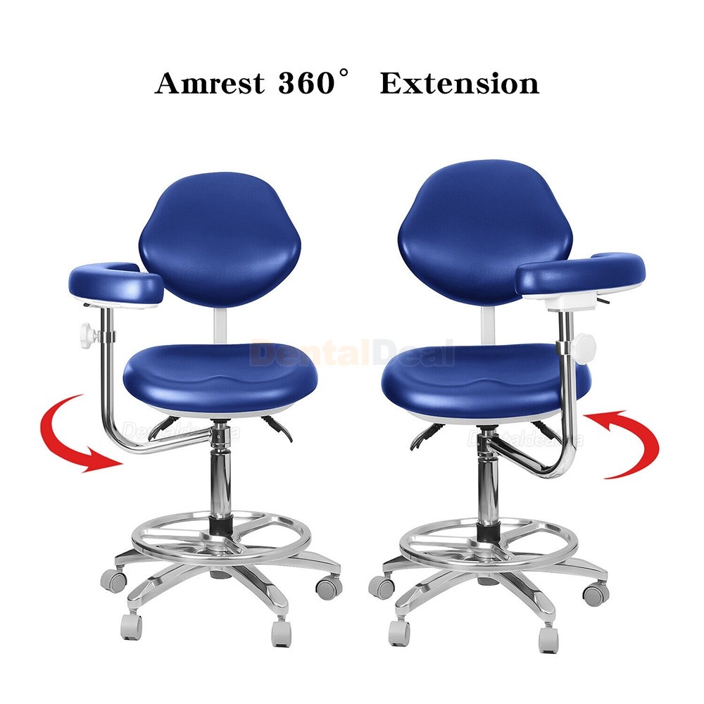 QY-600M-B2 Mobile Dental Assistant Stool Dental Operator Chair with Armrest 360&deg; Rotation